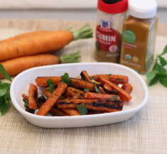 Roasted Curried Carrots with Nuts and Raisins
