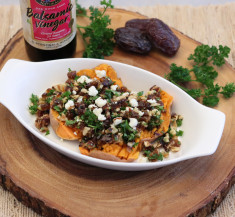 Stuffed Sweet Potato with Dates, Walnuts and Gorgonzola