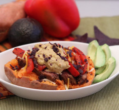 Chipotle Steak Fajita Stuffed Sweet Potato