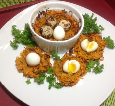 Sweet Potato Nests with Quail Eggs