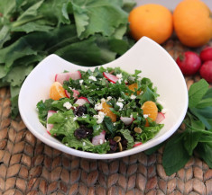 Kale, Clementine and Feta Salad with Honey Lime Dressing
