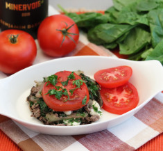 Portobello Stuffed with Sausage, Spinach and Mozzarella