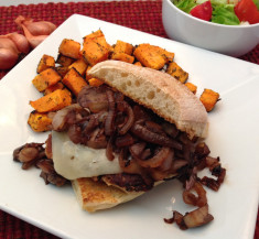 Caramelized Shallot and Mushroom Turkey Burger