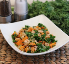 Shrimp, Sweet Potato and Kale Stir Fry