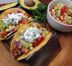 Blackened Salmon Tacos with Corn Salsa