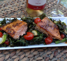 Pan Roasted Honey Mustard Salmon & Veggies
