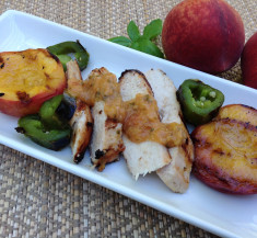 Summer Basil and Peach Grilled Chicken
