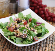 Grape, Fig and Walnut Salad with Simple Vinaigrette