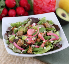 Panzanella Salad with Pickled Radishes and Onions