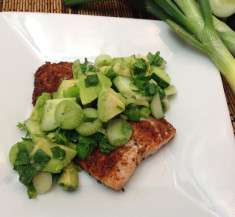Blackened Salmon with Avocado Cucumber Salsa