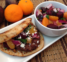 Mediterranean Burgers with Sweet Orange Salsa