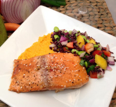 Honey Sesame Salmon with Asian Rice Salad