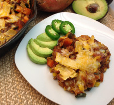 One Pot Sausage and Sweet Potato Enchiladas
