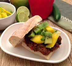 Indian Spice Burger with Mango Salsa