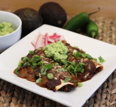 Sausage and Black Bean Mole Enchiladas