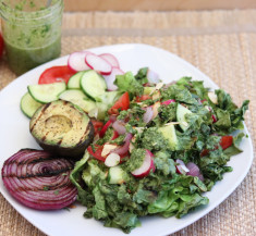 Grilled Romaine Salad with Jalapeño Lime Vinaigrette