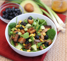 Blueberry Corn Panzanella Salad