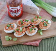 Buffalo Blue Cheese Deviled Eggs