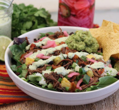 Sweet Barbacoa Salad with Cilantro Lime Dressing