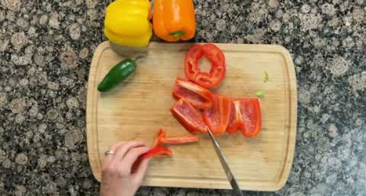 Cutting Bell Peppers and Jalapeño Peppers