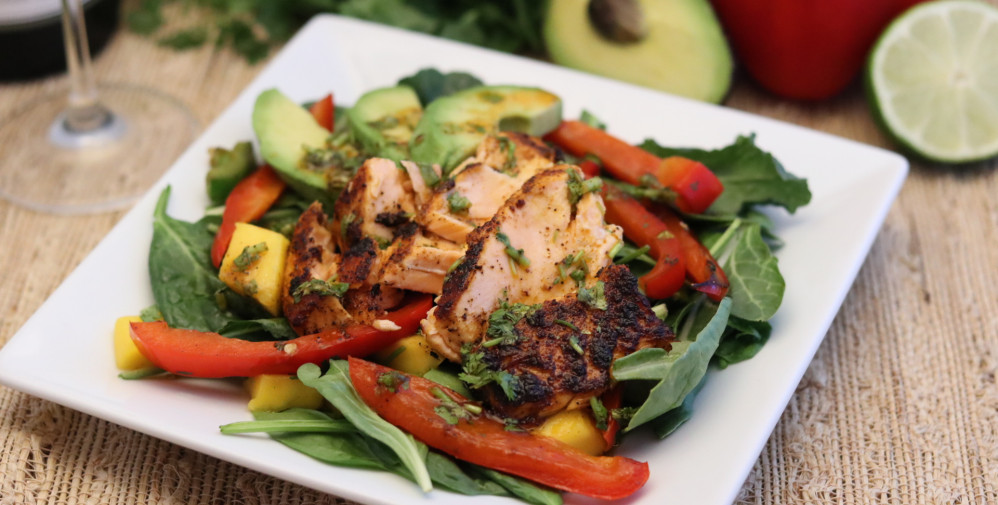 Chile Lime Salmon Fajita Salad