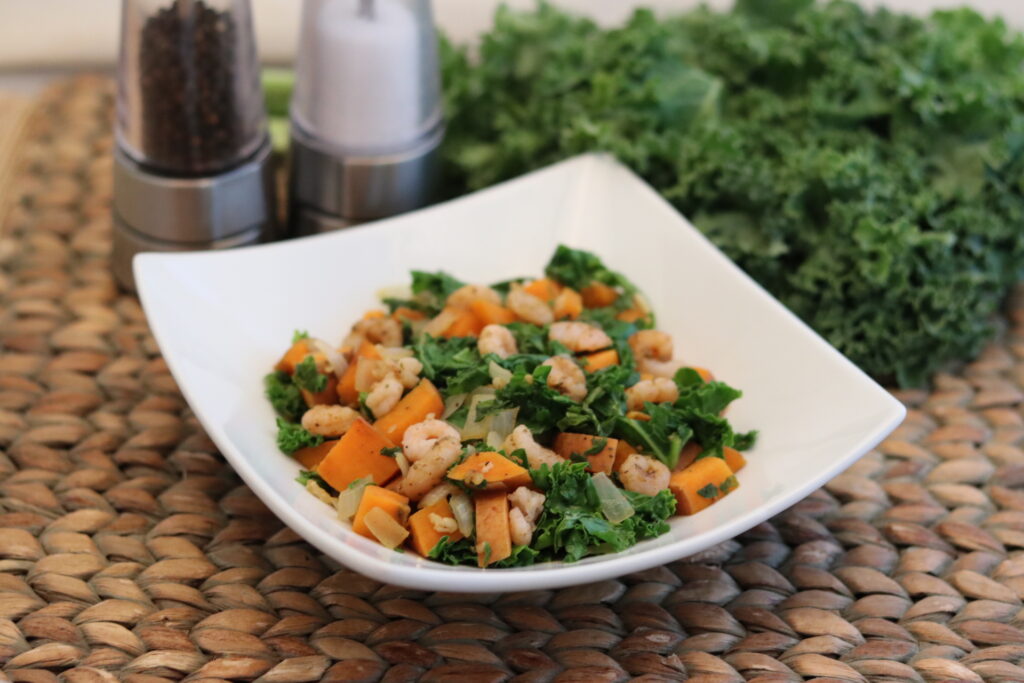 Photo of the Shrimp, Sweet Potato and Kale Stir Fry