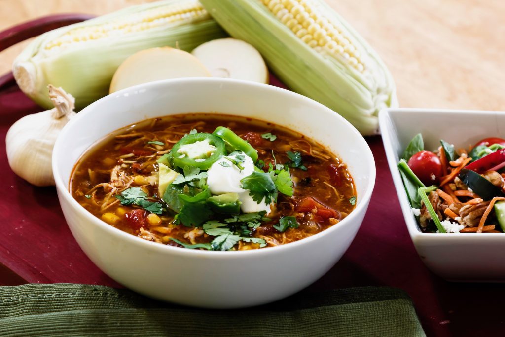 A photo of the Slow Cooker Chicken Enchilada Soup
