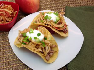 Photo of the slow cooker autumn pork tacos